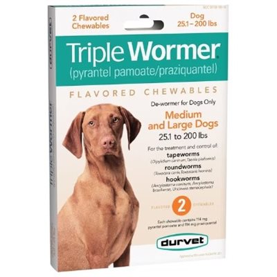 Durvet Triple Wormer® Tablet, Large Dog, 2 Count